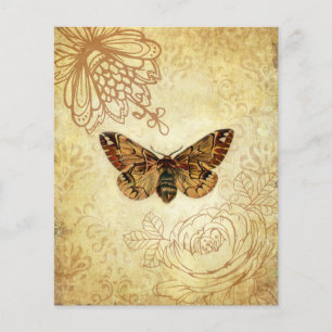 Golden Moth Vintage Scrapbook Paper
