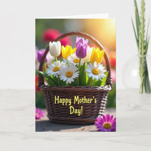 Golden Mothers Day Bouquet Card
