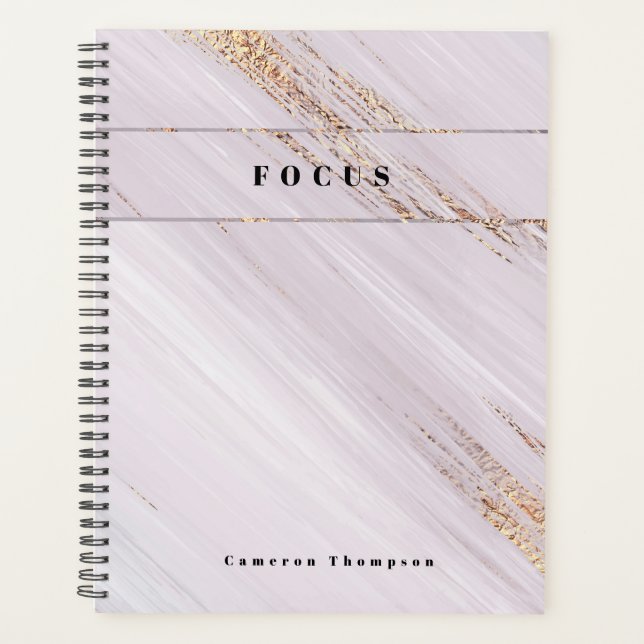 "Golden Motivation" Modern Planner with Watercolor (Front)