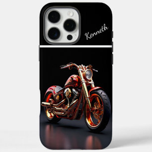 Golden Motorcycle Reflection iPhone 16 Pro Max Case