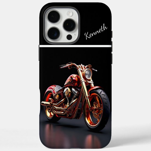 Golden Motorcycle Reflection Case-Mate iPhone Case (Back)