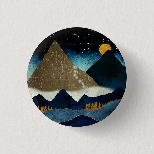 Golden Mountain Climbers 3 Cm Round Badge (Front)