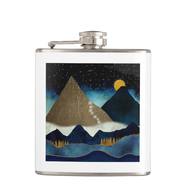 Golden Mountain Climbers Hip Flask (Front)