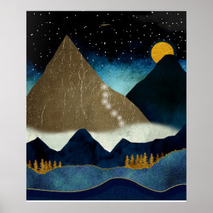 Golden Mountain Climbers Poster