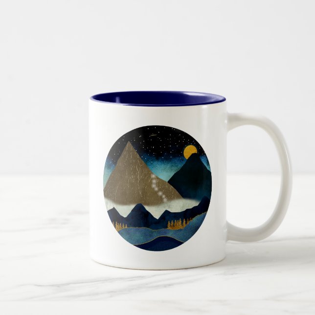 Golden Mountain Climbers Two-Tone Coffee Mug (Right)