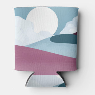 Golden mountain landscape: wallpaper design. can cooler