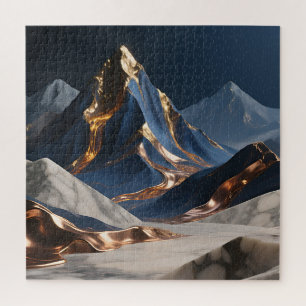 Golden Mountain Marble Landscape Jigsaw Puzzle