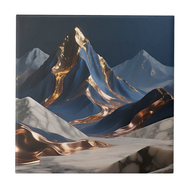 Golden Mountain Marble Landscape Tile (Front)