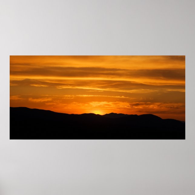 Golden Mountain Sunset Poster (Front)