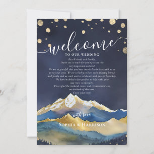 Golden Mountain Wedding Welcome Letter & Itinerary Invitation