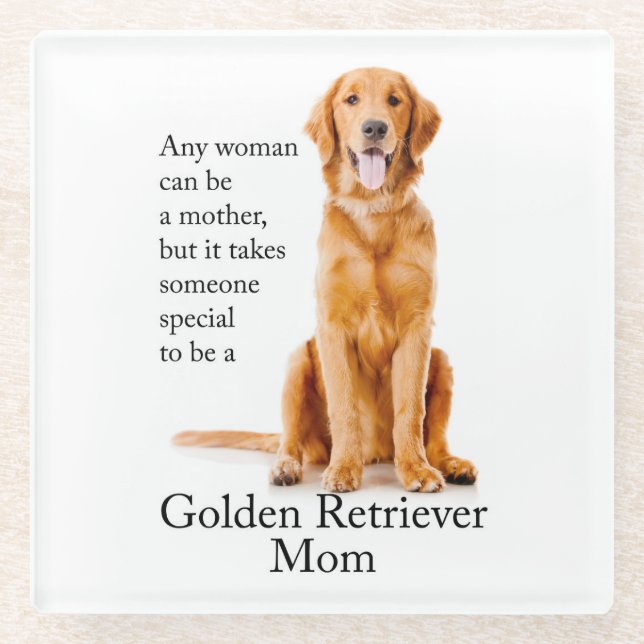 Golden Mum Glass Coaster (Front)