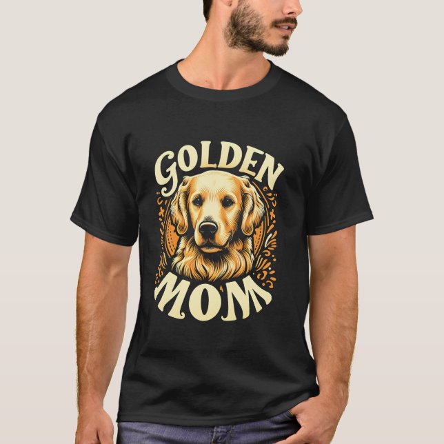 Golden Mum Golden Retriever Funny Graphic Tees Lon (Front)