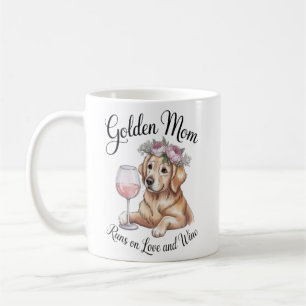 Golden Mum Mug Runs on Love and Wine Funny Dog Gif
