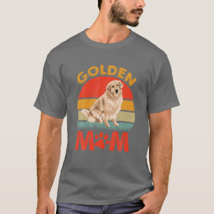 Golden Mum Retro Sunset Golden Retriever Lover Dog T-Shirt