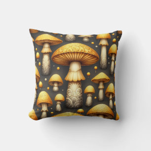 Golden Mushrooms Cushion