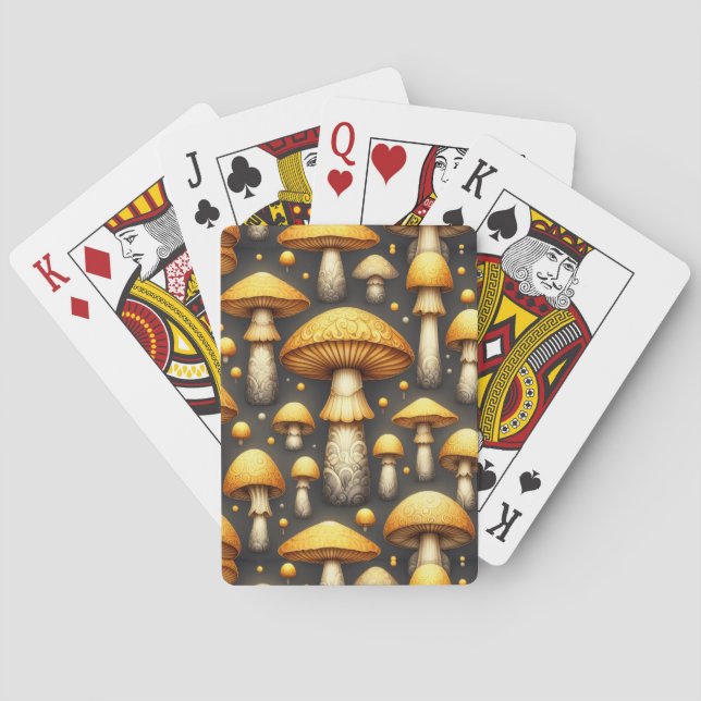 Golden Mushrooms Playing Cards (Back)