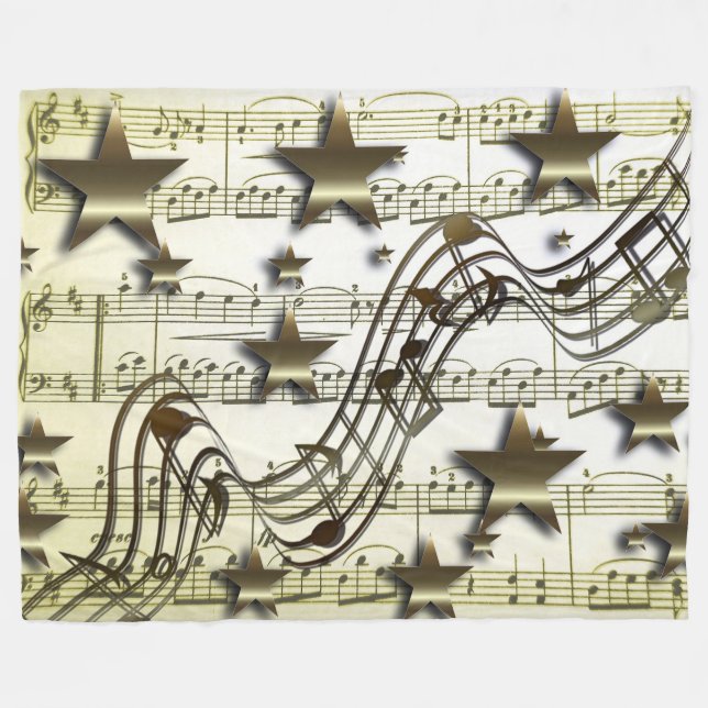 Golden Music Fleece Blanket (Front (Horizontal))