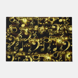 golden music notes doormat