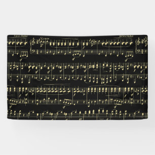 Golden Music on Black  Banner