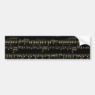 Golden Music on Black Bumper Sticker