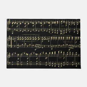 Golden Music on Black Doormat