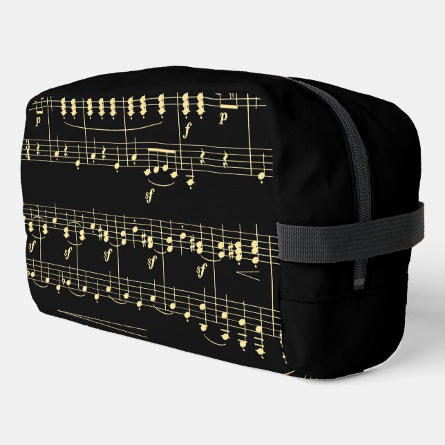 Golden Music on Black  Dopp Kit (Left Corner)