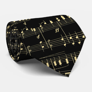 Golden Music on Black  Tie