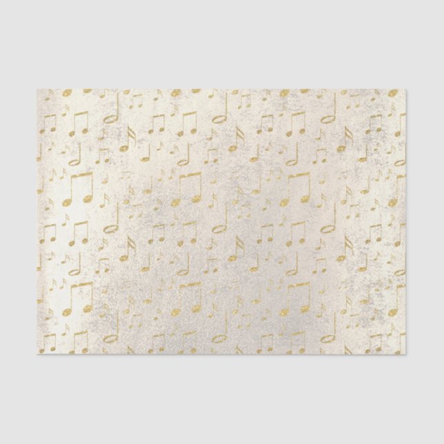 golden music pattern tissue paper (Front)