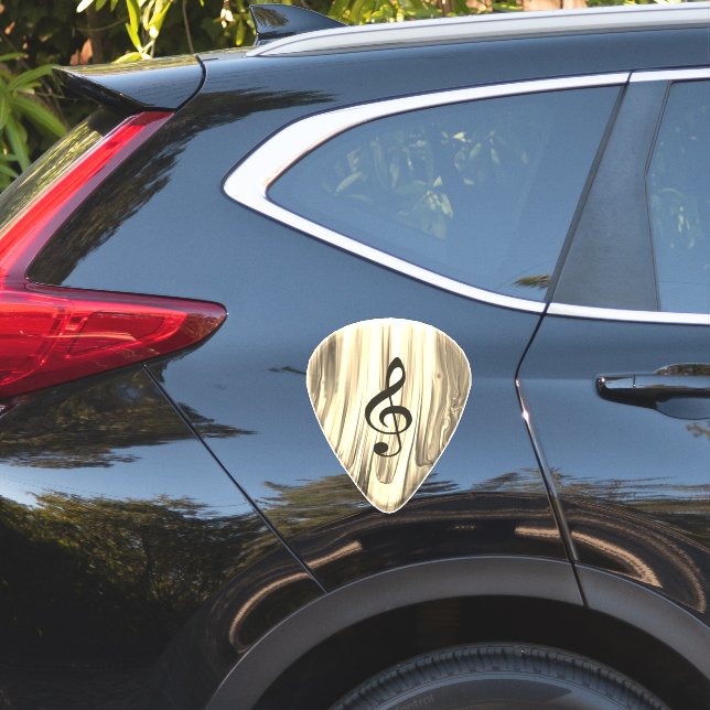 Golden Music Pick – Treble Clef Art (Car Side)