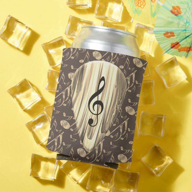 Golden Music Pick – Treble Clef Art Can Cooler (In Situ Summer)