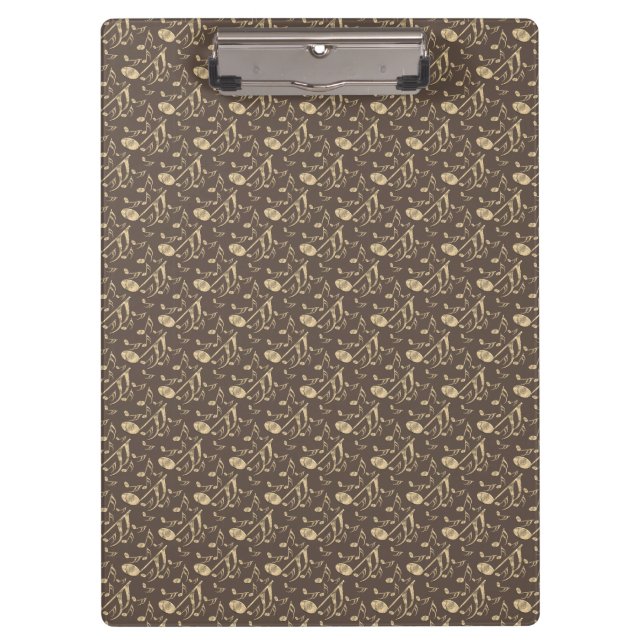 Golden Music Pick – Treble Clef Art Clipboard (Front)