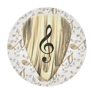 Golden Music Pick – Treble Clef Art Cutting Board