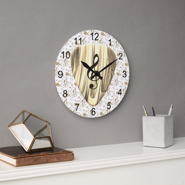 Golden Music Pick – Treble Clef Clock (Office)