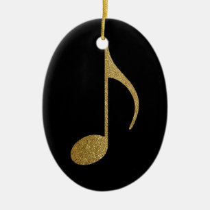 Golden Musical Note Ceramic Tree Decoration