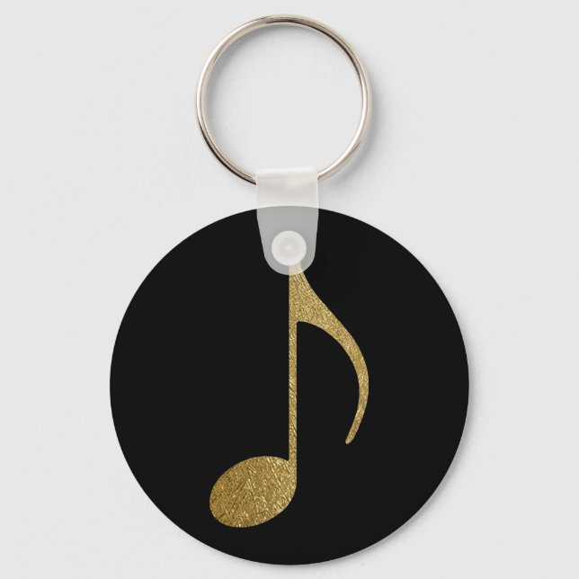 golden musical note key ring (Front)
