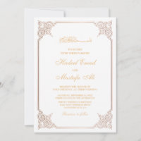 golden muslim wedding invitation