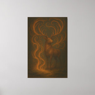 Golden Mystic Deer – Fine Art Collection   Canvas Print
