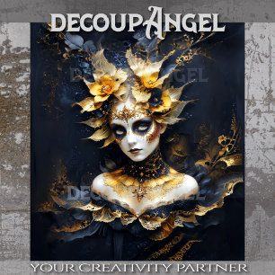 Golden Mystique – The Queen of Shadows Decoupage Tissue Paper