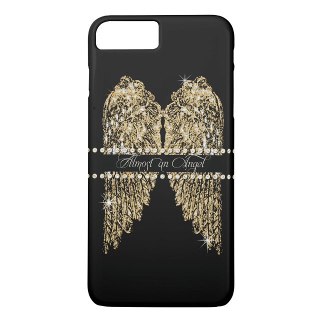 Golden n Diamond Jewel Look Angel Wings Bling Case-Mate iPhone Case (Back)
