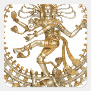 GOLDEN NATRAJ SQUARE STICKER