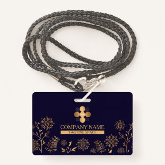 Golden Navy bage ID Badge