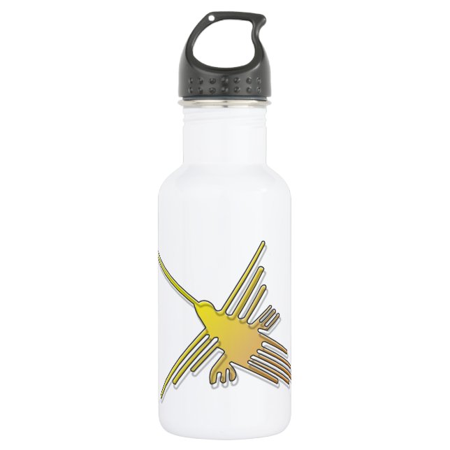 Golden Nazca Lines Hummingbird 532 Ml Water Bottle (Front)