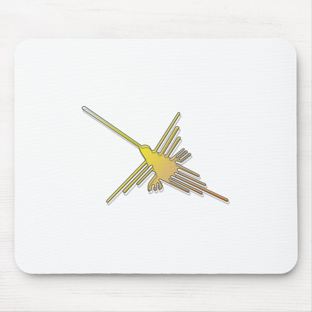 Golden Nazca Lines Hummingbird Mouse Mat (Front)