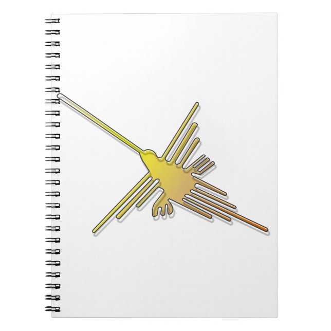 Golden Nazca Lines Hummingbird Notebook (Front)