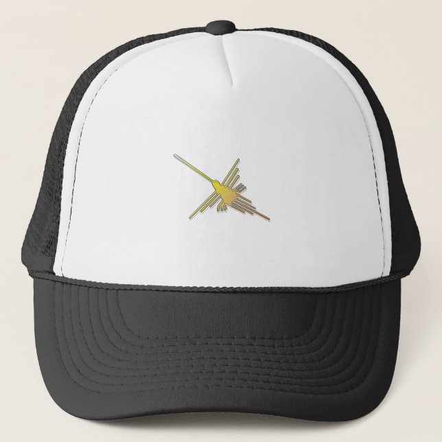 Golden Nazca Lines Hummingbird Trucker Hat (Front)