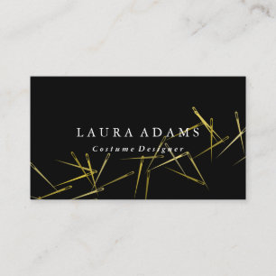 Golden Needles   Elegant Fashion Designer Business Card