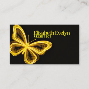 Golden Neon Wings: Luxurious Business Card Design