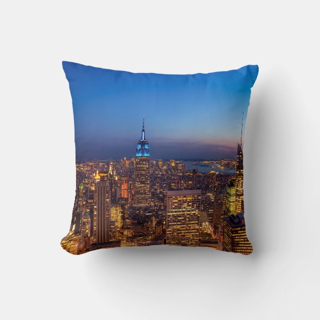 Golden New York City Skyline Cushion (Front)