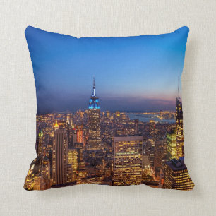 Golden New York City Skyline Cushion