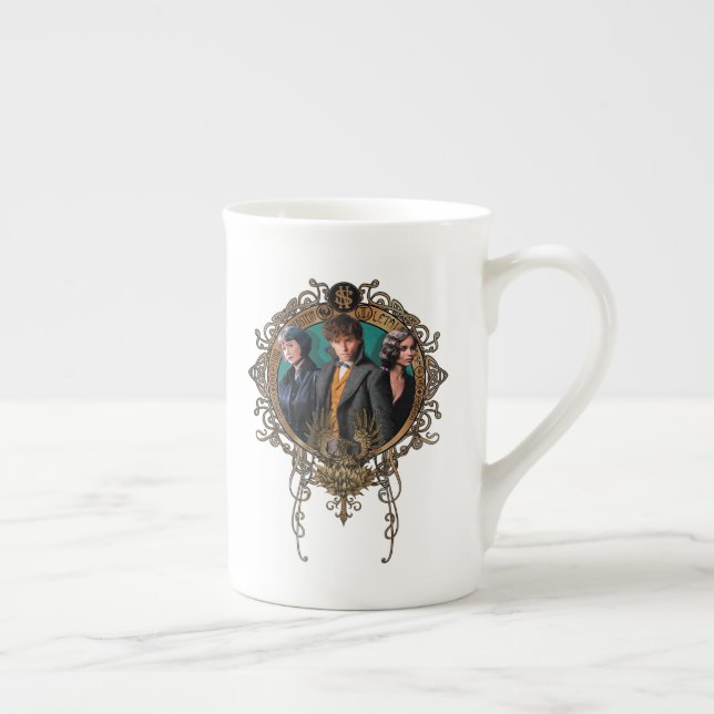 Golden Newt, Tina, and Leta Art Deco Portrait Bone China Mug (Right)